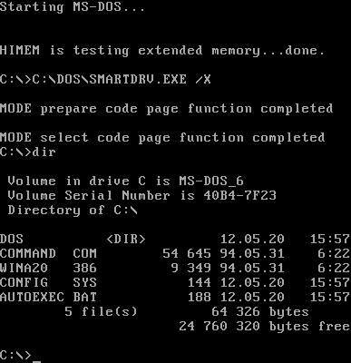 MS-DOS screenshot
